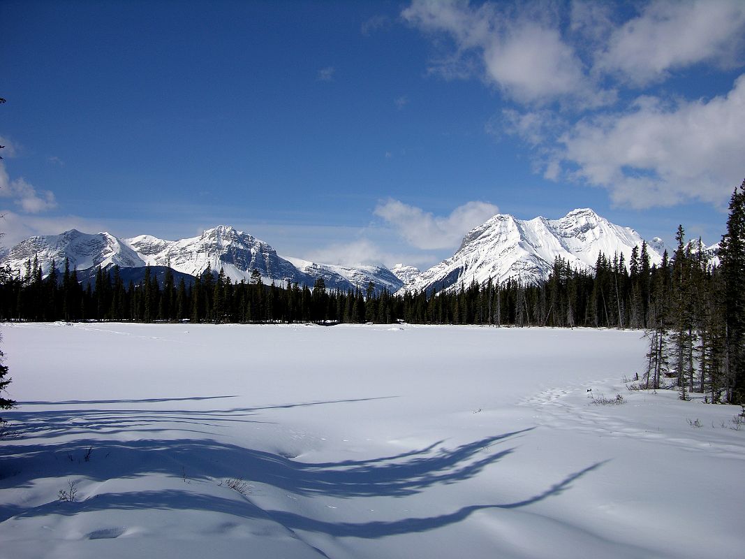 09 Spray Lake, Mount Morrison and Mount Turner, Mount Assiniboine With Summit In Clouds, Cone Mountain From Highway 742 Smith-Dorrien Spray Trail In Kananaskis In Winter